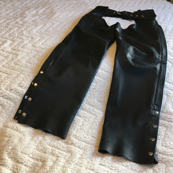 RiverRoad Leather Motorcycle Riding Chaps ~ Long - Picture 6 of 15